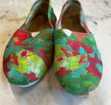 TOMS Slip On Shoes Womens 8.5 Colorful‎ Abstract Print Canvas Casual Comfort Photo 0