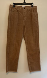 LOFT Corduroy Straight Leg‎ Pants Camel Tan Size 29 8 Raw Hem Casual Academia Photo 0