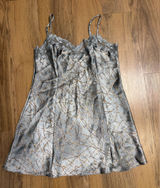 Victoria's Secret Gray Floral Lace Babydoll Slip Lingerie Teddy Dress Y2K‎ Fairy Photo 0