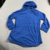 Running Dri-Fit Blue Hooded 1/4 Quarter Zip Active Top Size Large EUC Photo 0