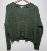 Madewell Women Alpaca Mayfair Cardigan Sweater XS‎ Green Goblin Gremlincore Photo 0