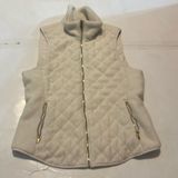 abercrombie & fitch full zip fleece sweater vest white cream women’s small y2k Photo 0