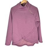 Earth Yoga M Organic Cotton Blend Purple‎ Asymmetrical Zip Pullover Sweatshirt Photo 0