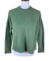 Madewell Green Textured Knit‎ Crewneck Sweater Relaxed Fit Cozy Women S Photo 0