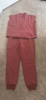 Figs dark pink scrub set Technical collection scrub pants and Rafaela scrub top Photo 0