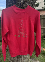 VTG 80s Pannill Red Christmas Tree Sweatshirt Granny M Party Meet USA‎ DEADSTOCK Photo 0
