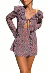 Strawberry‎ Milk Mob Women Dress Cover Up Large Ruffle Floral Resort Beach Photo 0