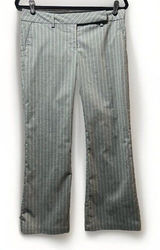 Y2K 90s Dress‎ Pants Medium Gray Pinstripe Wide Straight Leg Low Rise Be Cool Photo 0