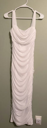 Amazon White Ruched Sleeveless Maxi Dress Photo 0