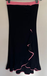Vintage Y2K‎ Capricho Black Pink Strapless Ruffle Midi Tube Dress Size Medium Photo 0