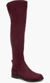 Kenneth Cole Reaction Windy Faux Suede Over Knee High Boot Deep Burgundy NIB Photo 0