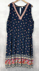 Old Navy Floral Paisley Boho Dress Women XXL Sleeveless‎ Flowy Cottagecore Indie Photo 0