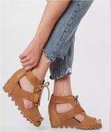 Sorel Women Joanie Ankle Leather Lace Up Open Toe Wedge Sandals shoes sz 6.5 Photo 0