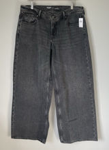 Old Navy Low Rise Baggy Wide Leg Denim Jeans Pants Cotton Blend Black Size 12 Photo 0