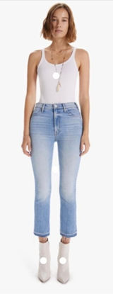 Mother The Hustler Ankle‎ Fray High Rise Flare Jeans Light Blue WashSz 24 Photo 0