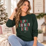 Blessed Girl Womens Happy Birthday Jesus Christmas Long Sleeve Tee Green Size L Photo 0