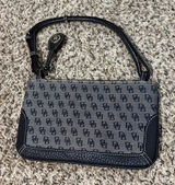 DOONEY & BOURKE Logo Hand‎ Bag Black Jacquard Leather Shoulder Purse Photo 0