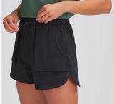 Stoic Desert Hiking Shorts Black Womens XL Zip Pocket Elastic Waist Activewear Photo 0