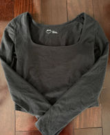 Aerie long sleeve square neck top black Photo 0