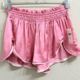 Anthropologie Pink Rose‎ Satin Smocked Waist Shortie Shorts Size XXS NWT Photo 0