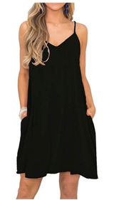 NWT Womens Misfay Plus Size Black Sleeveless Tank Dress w Pockets - Sz 2X Photo 0