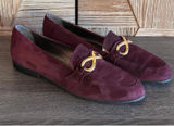 Talbots Womens Burgundy Loafers Slip-Ons Size 8N Suede Flats Photo 0