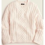 J.Crew Cotton-Cashmere‎ Cable-Knit Relaxed Crewneck Pullover Sweater Size M Photo 0