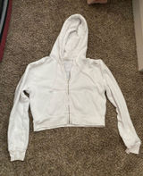 Brandy Melville White Jacket Cropped Zip-Up Photo 0