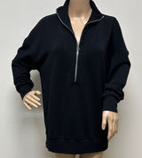 Varley Double Soft Black Masie Longline Sweat Shirt size S Photo 0