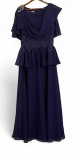 JJ's House Women's S Royal Purple Formal Dress Wedding Guest Vintage y2k Ruffle Photo 0