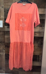 Johnny Was T-Shirt Coral Fish Appliqué Drop Waist Dress Photo 0