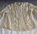 Highland Stores Cream-Colored Pure New Wool Collection Sweater - Size Small Photo 0