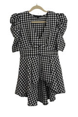 Boston Proper Blouse Gingham Cottagecore High Low Babydoll Ruffle Top Size 6 Photo 0