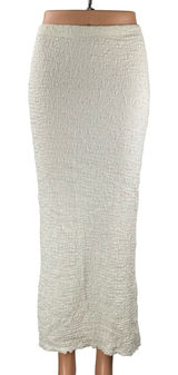 Princess Polly Gazet Womens Cream Textured High Rise Maxi Pencil Bodycon Skirt 2 Photo 0