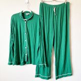 J. Crew Womens Lyocell Soft Eco Dreamiest Green Long Sleeve Pajama Set Size XL Photo 0
