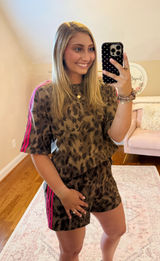Cheetah print shorts and top set Brown Photo 0