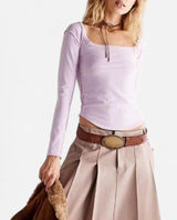 Free People Can’t Let Go Pink Lilac Long Sleeve | Soft Girl Y2K (M) Photo 0
