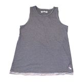 Abercrombie Kids‎ Tank Top Girls 13/14 Blue Striped Lace Trim Keyhole Preppy Photo 0