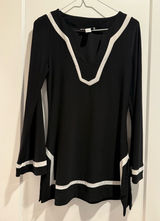White House Black Market Black Tunic with White Trim Size‎ M Photo 0