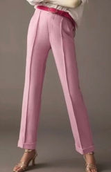 Anthropologie Maeve pink seam front trouser pant 4 Photo 0
