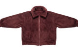 Old Navy Fleece Jacket Women Small Burgundy Teddy Full Zip Mock Neck Outerwear Photo 0