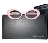 Zigi + Marais‎ Elsa Pink Oval Blue Light Glasses Milky Pink Anthropologie Photo 0