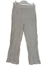 Rachel‎ Zoe Womens XS White Black Pinstripe Elastic Waist Straight Leg Pants Photo 0