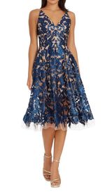 Dress the Population Blair Dress in Navy/Nude Photo 0