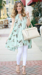 Free People Snap Out of It Tree Swing Tunic Mini Dress Faded Floral‎ Size Medium Photo 0