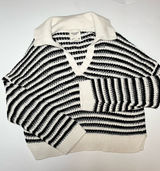 Abercrombie‎ & Fitch Striped Crochet Sweater M | Coastal Grandma Nautical Chic Photo 0