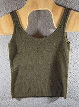 1619 | A‎ New Day Ribbed Knit Scoop Neck Crop Tank Top Olive Green Womens XS Photo 0