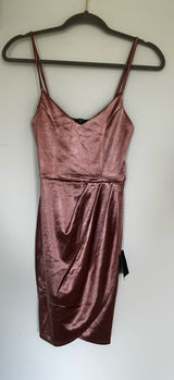 NWT Lulus Forever Your Girl Mauve Pink Satin Mini Dress Size XS Photo 0