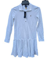 Polo Ralph Lauren NWT Girls White Long Sleeve Drop Waist Polo Dress L 12-14 Photo 0