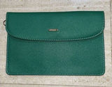 LOVEVOOK Green Synthetic Saffiano Leather Clutch Wristlet‎ No Handle 9.5x6.5" Photo 0
